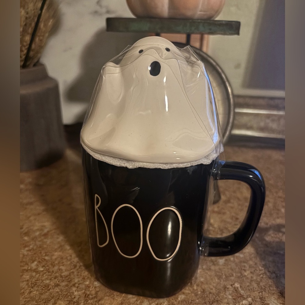 Rae Dunn Ghost Mug with Topper